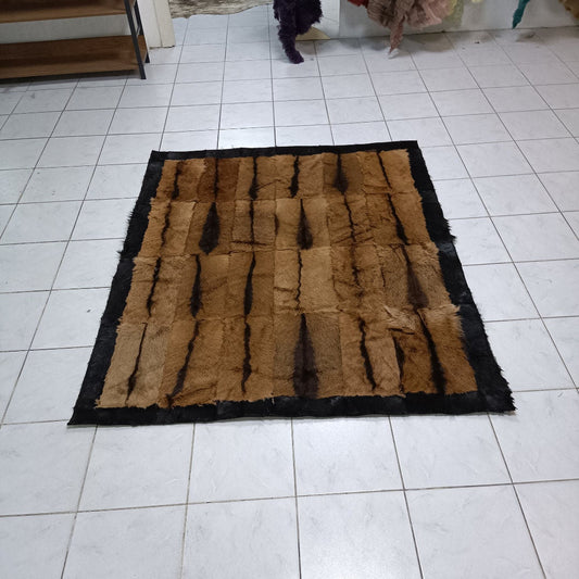 Handmade Patchwork Goatskin Rug: Genuine Fur Area Rug - BuzzLeatherCarpetHandmade Patchwork Goatskin Rug: Genuine Fur Area Rug