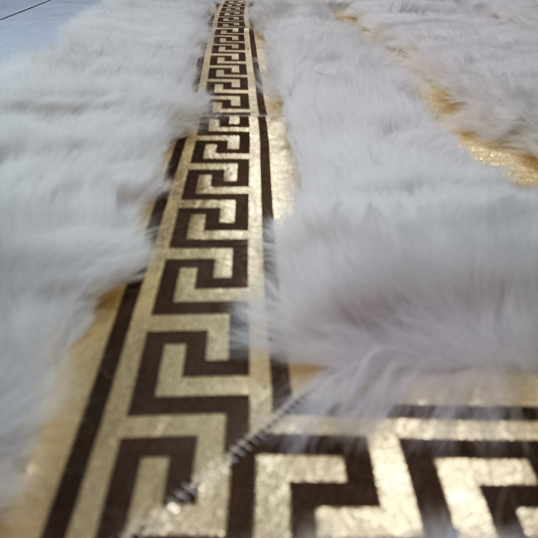 Natural Cream Sheepskin Rug - Cream and Gold Real Sheepskin Rug - Soft Area Rug - Decorative Leather Rug - Rustic Home Decor - New Home Gift