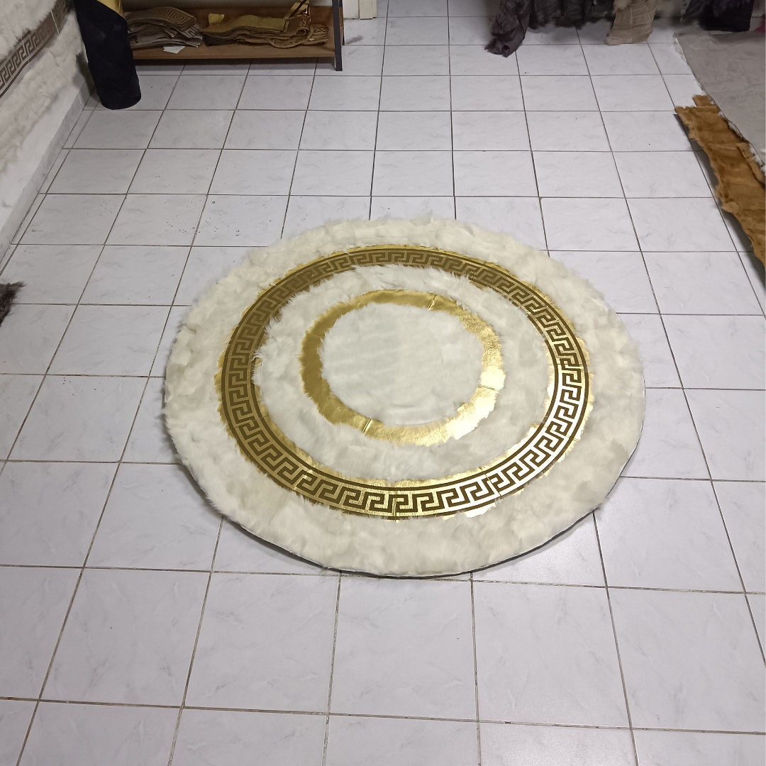 Luxurious White Sheepskin Rug, White Round Area Rug for Living Room Decor, Sheepskin Area Round Rugs, Rugs For Living Room, New Home Gift