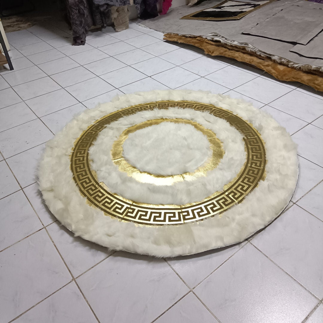 Luxurious White Sheepskin Rug, White Round Area Rug for Living Room Decor, Sheepskin Area Round Rugs, Rugs For Living Room, New Home Gift
