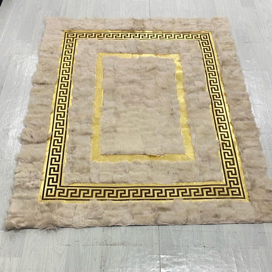 Creamy Sheepskin Fur Rug, Creamy-Gold Sheepskin Area Rug, Wool Area Rugs, Soft Area Rugs, Rugs For Living Room, Mother's Day Gifts