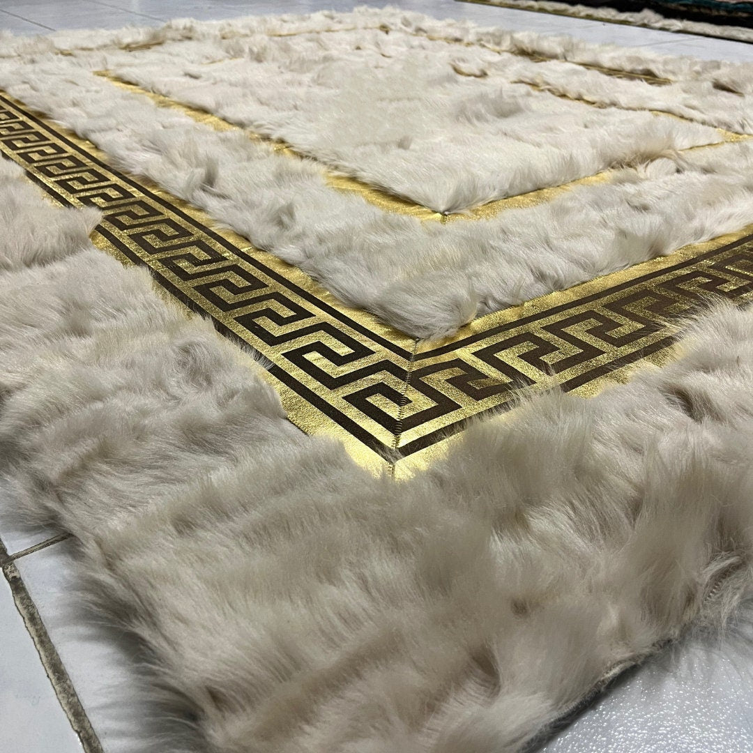 Creamy Sheepskin Fur Rug, Creamy-Gold Sheepskin Area Rug, Wool Area Rugs, Soft Area Rugs, Rugs For Living Room, Mother's Day Gifts