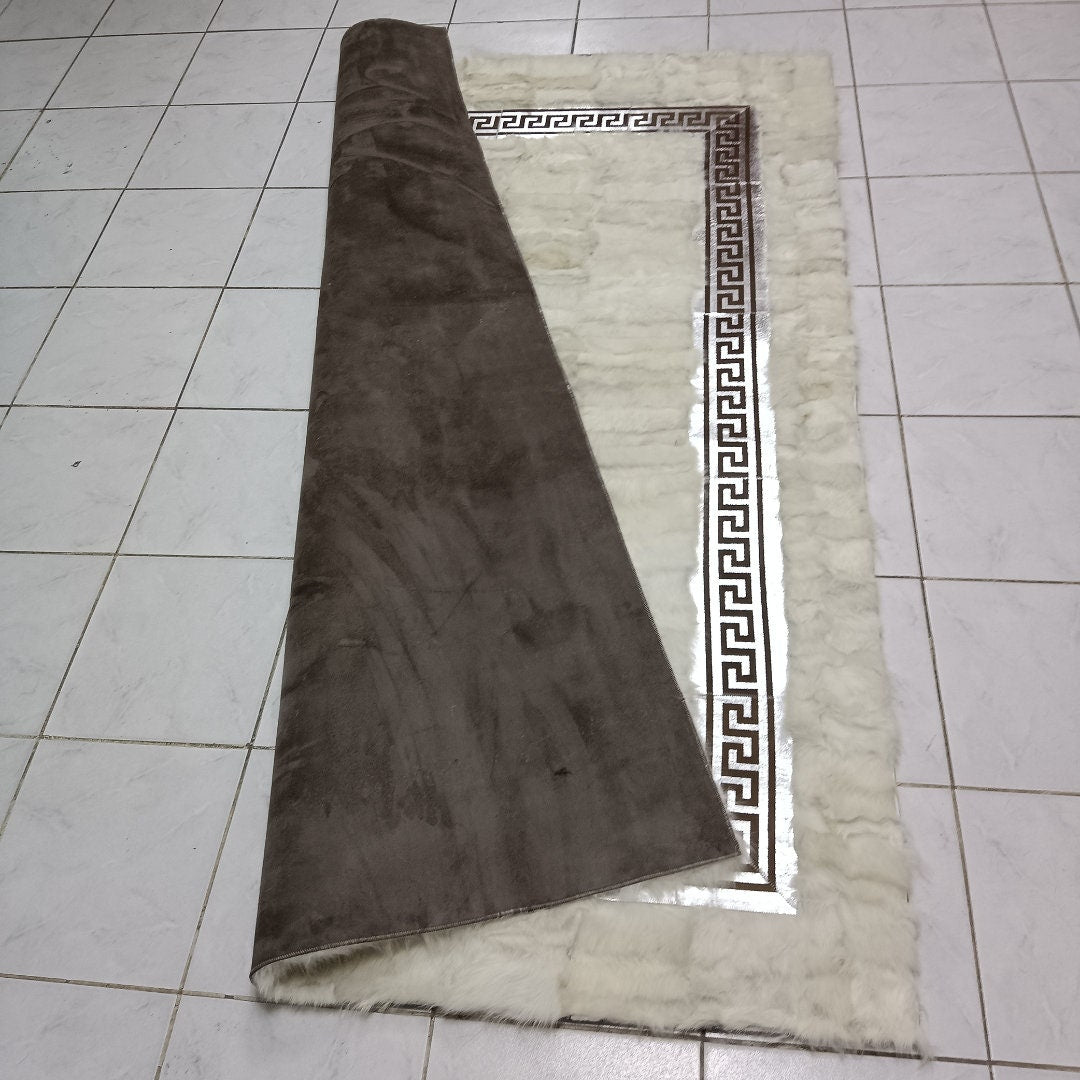 White Sheepskin Rug - White-Silver Sheepskin Fur Rug - Shaggy Soft Area Rugs - Real Leather Carpet - Mother's Day Gift