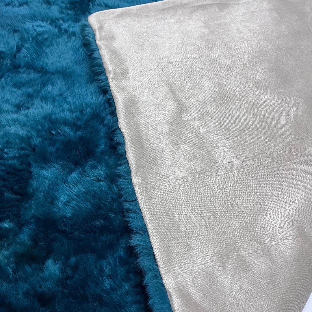 Sheepskin Leather Throw Blanket - Soft Sheepskin Throw - Real Fur Blanket - Luxury Blanket - Genuine Sheepskin Fur Throw - Fur Bedspread