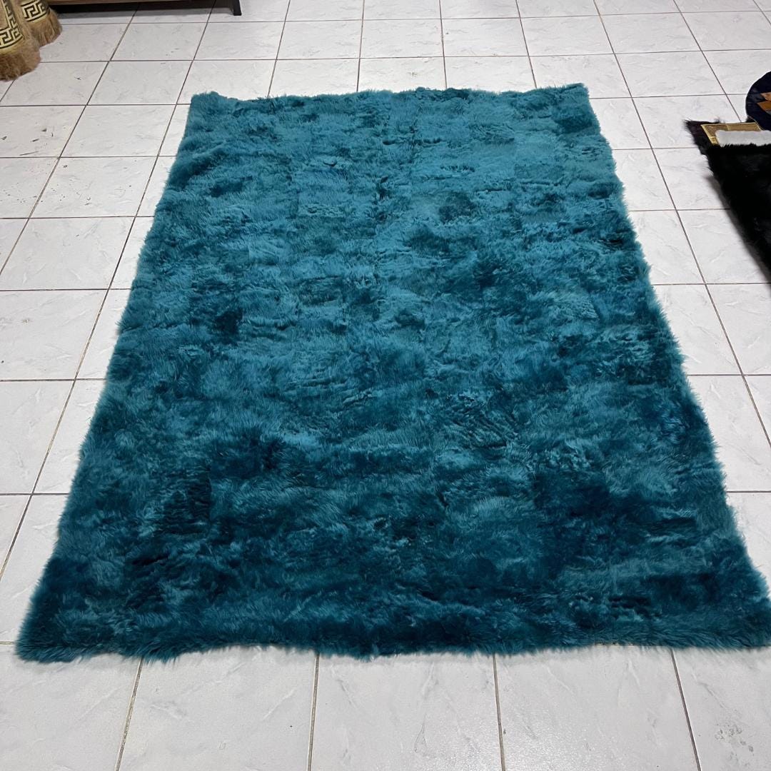Sheepskin Leather Throw Blanket - Soft Sheepskin Throw - Real Fur Blanket - Luxury Blanket - Genuine Sheepskin Fur Throw - Fur Bedspread