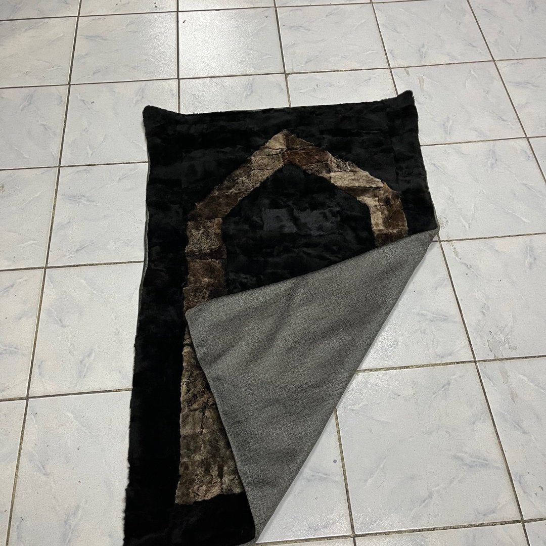 Handmade Sheepskin Prayer Rug - Sheepskin Fur Prayer Mat - Genuine Sheepskin Prayer - Leather Islamic Decor - Ramadan Gift - Gift for Muslim