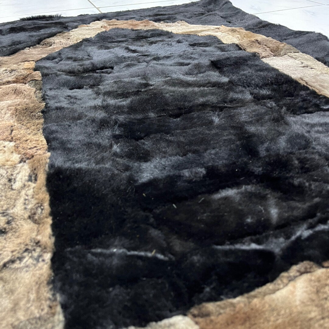 Handmade Sheepskin Prayer Rug - Sheepskin Fur Prayer Mat - Genuine Sheepskin Prayer - Leather Islamic Decor - Ramadan Gift - Gift for Muslim