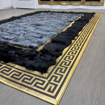 Handcrafted Gray-Black Sheepskin Area Rug