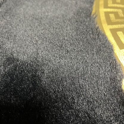 Black Faux Leather Round Rug: Handmade Shaggy Home Decor - BuzzLeatherCarpetBlack Faux Leather Round Rug: Handmade Shaggy Home Decor