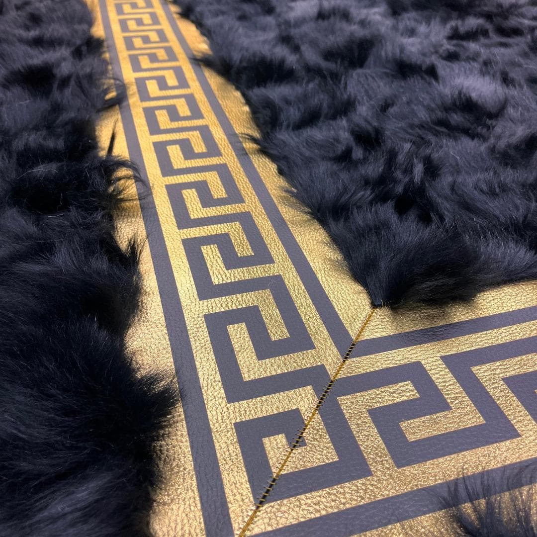 Black Giant Sheepskin Area Rug - BuzzLeatherCarpetBlack Giant Sheepskin Area Rug