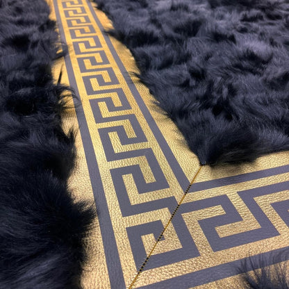 Black Giant Sheepskin Area Rug - BuzzLeatherCarpetBlack Giant Sheepskin Area Rug