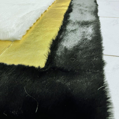 Black Shaggy Faux Fur Rug: Luxury Plush Area Rug - BuzzLeatherCarpetBlack Shaggy Faux Fur Rug: Luxury Plush Area Rug