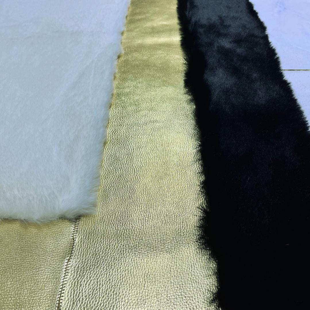 Black Shaggy Faux Fur Rug: Luxury Plush Area Rug - BuzzLeatherCarpetBlack Shaggy Faux Fur Rug: Luxury Plush Area Rug