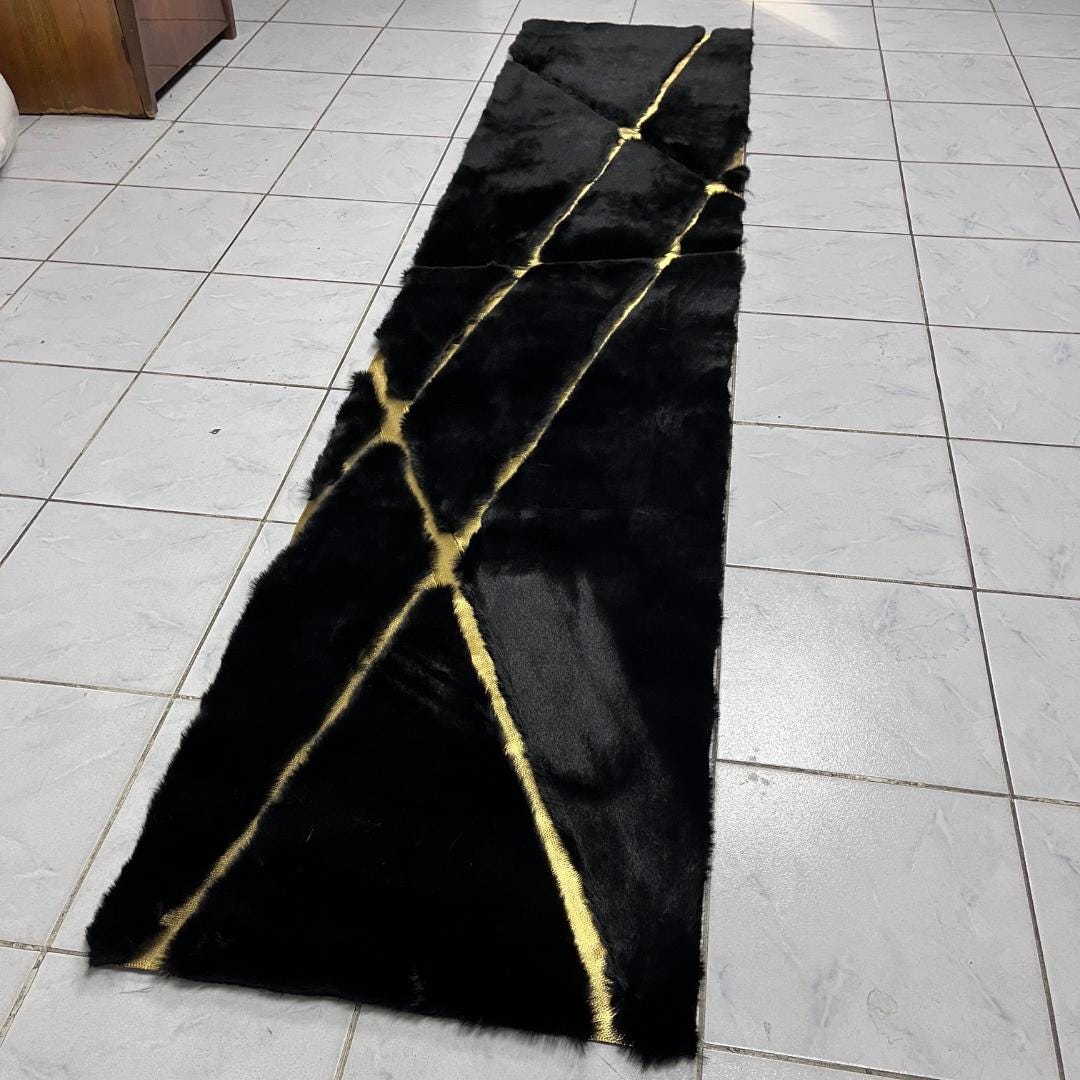 Black Shaggy Faux Fur Rug: Plush Soft Area Rug, Home Decor - BuzzLeatherCarpetBlack Shaggy Faux Fur Rug: Plush Soft Area Rug, Home Decor