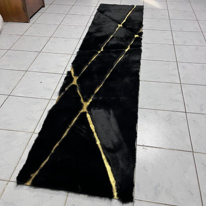 Black Shaggy Faux Fur Rug: Plush Soft Area Rug, Home Decor - BuzzLeatherCarpetBlack Shaggy Faux Fur Rug: Plush Soft Area Rug, Home Decor