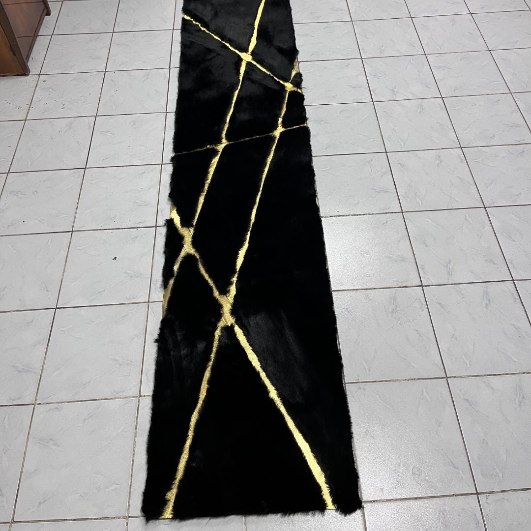 Black Shaggy Faux Fur Rug: Plush Soft Area Rug, Home Decor - BuzzLeatherCarpetBlack Shaggy Faux Fur Rug: Plush Soft Area Rug, Home Decor