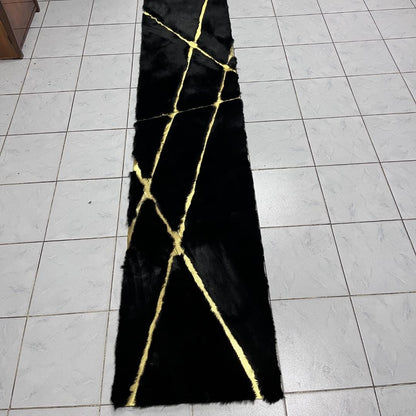 Black Shaggy Faux Fur Rug: Plush Soft Area Rug, Home Decor - BuzzLeatherCarpetBlack Shaggy Faux Fur Rug: Plush Soft Area Rug, Home Decor