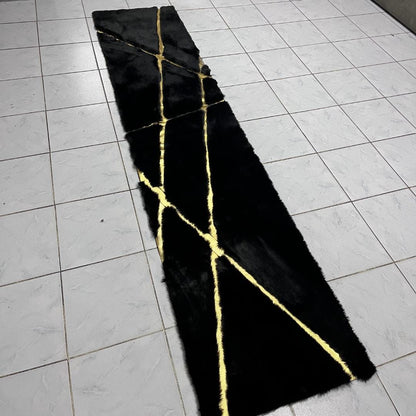 Black Shaggy Faux Fur Rug: Plush Soft Area Rug, Home Decor - BuzzLeatherCarpetBlack Shaggy Faux Fur Rug: Plush Soft Area Rug, Home Decor