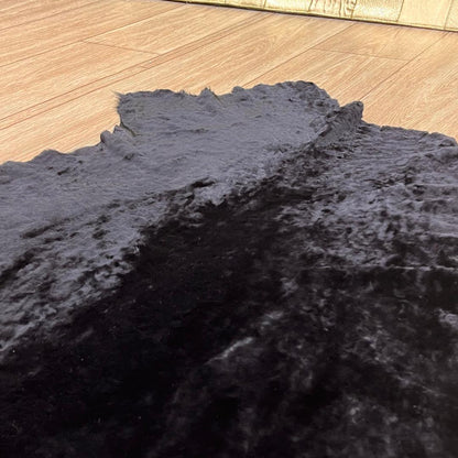 Black Sheepskin Rug: Genuine Australian Sheep Hide, Soft Fur (70x100 cm / 2.3x3.33 Ft - BuzzLeatherCarpetBlack Sheepskin Rug: Genuine Australian Sheep Hide, Soft Fur (70x100 cm / 2.3x3.33 Ft