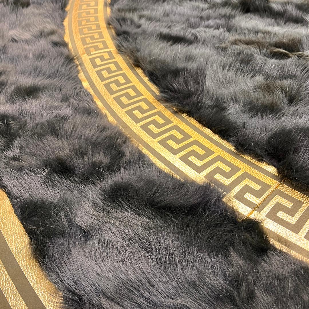 Green Round Sheepskin Rug - BuzzLeatherCarpetGreen Round Sheepskin Rug