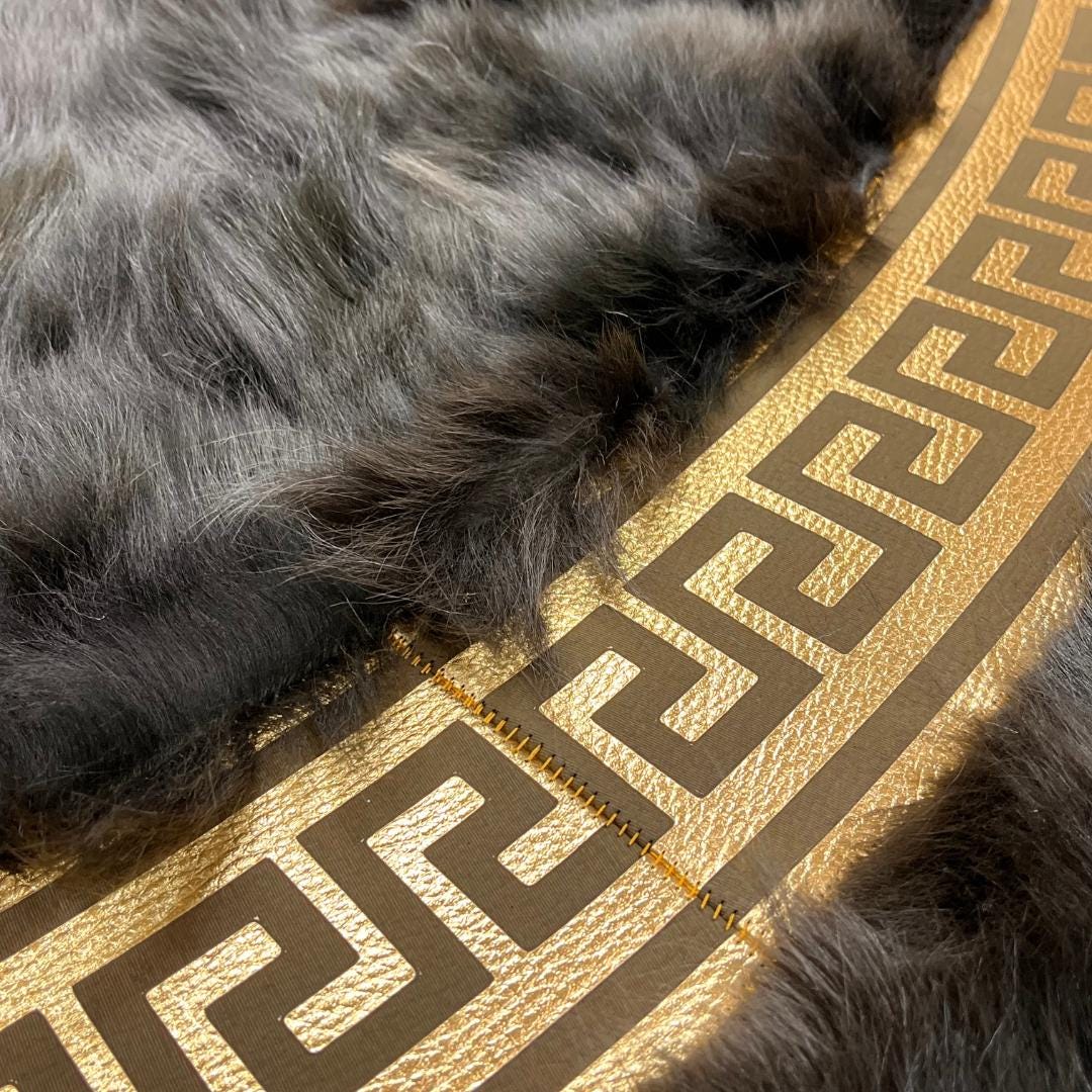 Green Round Sheepskin Rug - BuzzLeatherCarpetGreen Round Sheepskin Rug