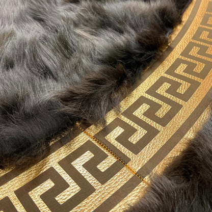 Green Round Sheepskin Rug - BuzzLeatherCarpetGreen Round Sheepskin Rug