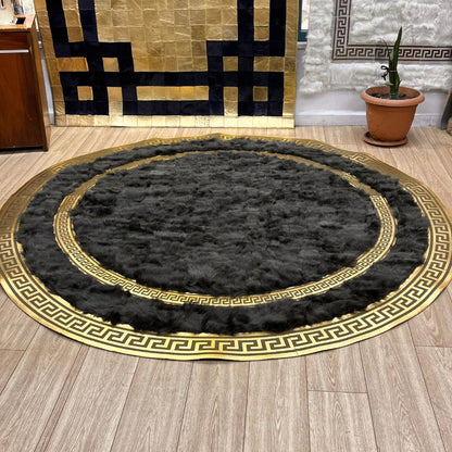 Green Round Sheepskin Rug - BuzzLeatherCarpetGreen Round Sheepskin Rug