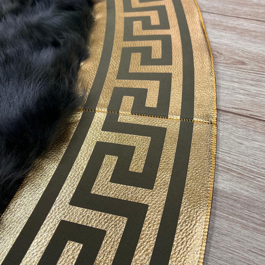 Green Round Sheepskin Rug - BuzzLeatherCarpetGreen Round Sheepskin Rug