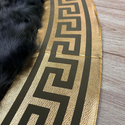 Green Round Sheepskin Rug - BuzzLeatherCarpetGreen Round Sheepskin Rug