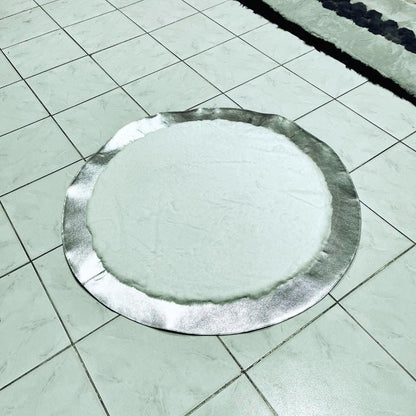 Handcrafted White Plush Faux Fur Rug: Modern Silver Accent Rug - BuzzLeatherCarpetHandcrafted White Plush Faux Fur Rug: Modern Silver Accent Rug