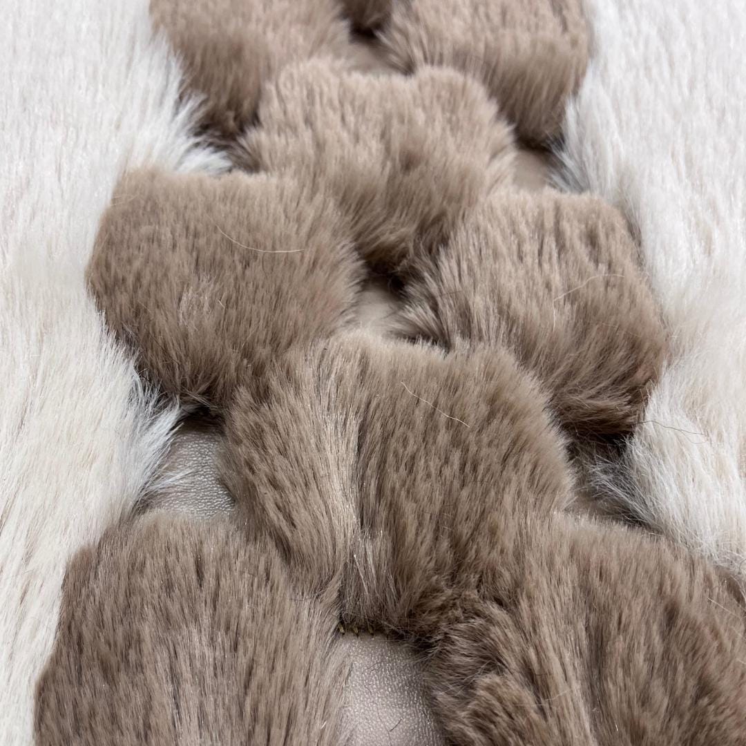 Handmade Beige Faux Leather Shag Rug - BuzzLeatherCarpetHandmade Beige Faux Leather Shag Rug