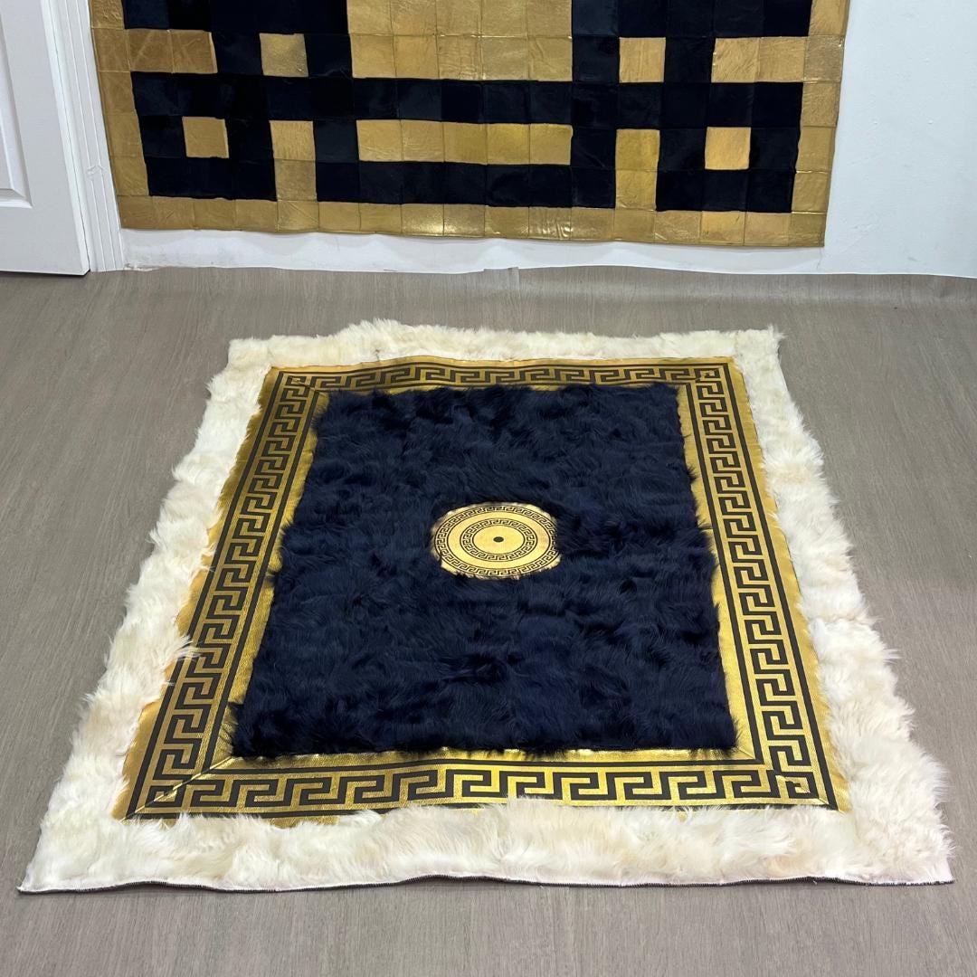 Handmade Beige - Gold Sheepskin Rug: Fluffy Area Rug - BuzzLeatherCarpetHandmade Beige - Gold Sheepskin Rug: Fluffy Area Rug