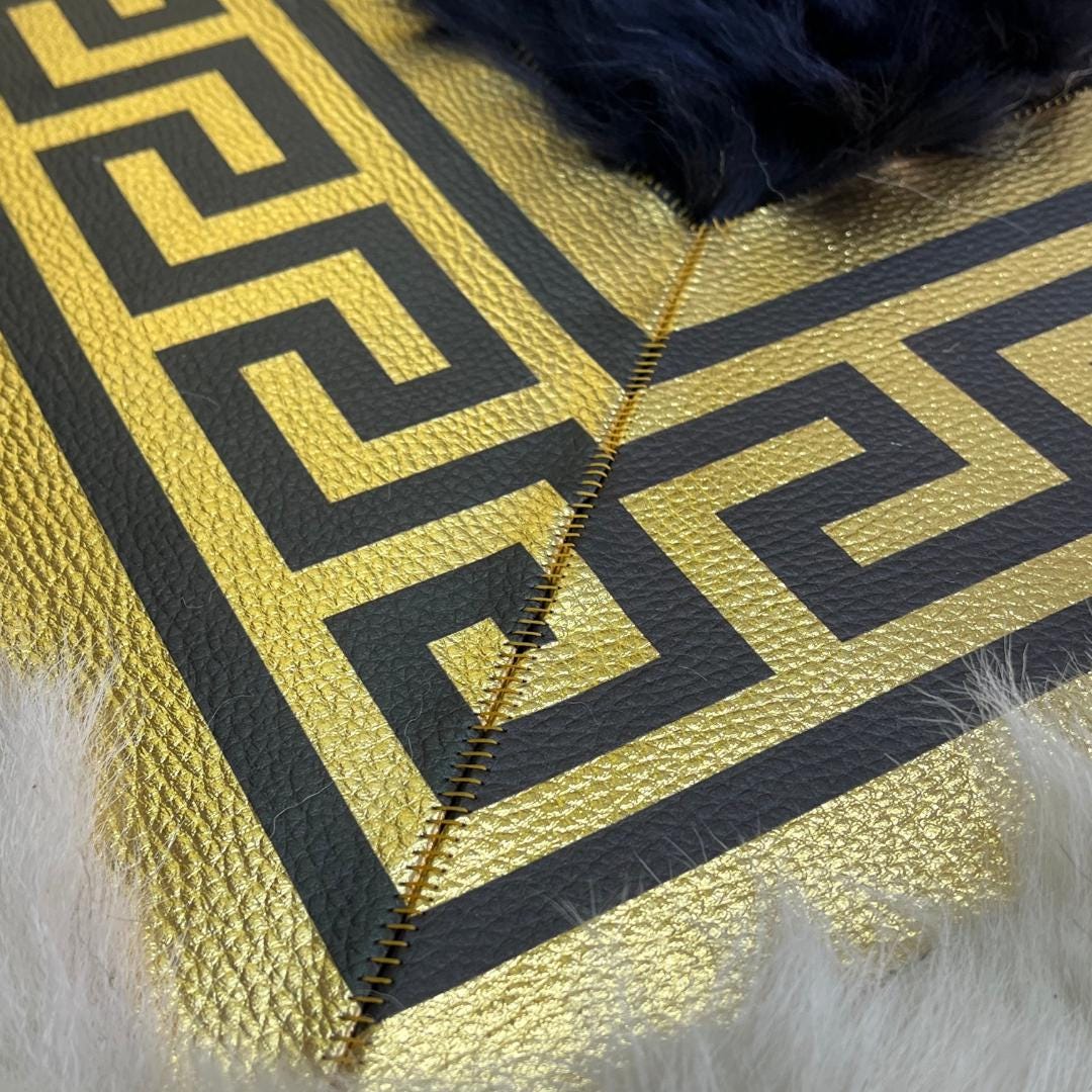 Handmade Beige - Gold Sheepskin Rug: Fluffy Area Rug - BuzzLeatherCarpetHandmade Beige - Gold Sheepskin Rug: Fluffy Area Rug