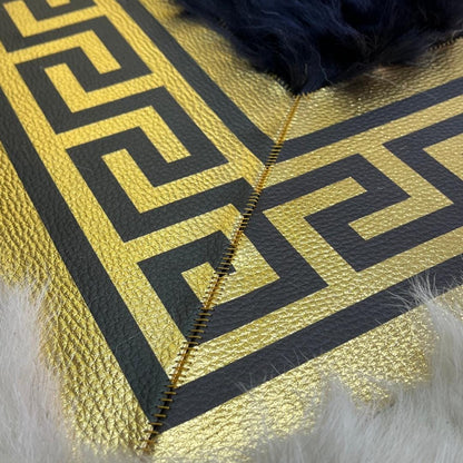 Handmade Beige - Gold Sheepskin Rug: Fluffy Area Rug - BuzzLeatherCarpetHandmade Beige - Gold Sheepskin Rug: Fluffy Area Rug