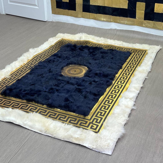 Handmade Beige - Gold Sheepskin Rug: Fluffy Area Rug - BuzzLeatherCarpetHandmade Beige - Gold Sheepskin Rug: Fluffy Area Rug