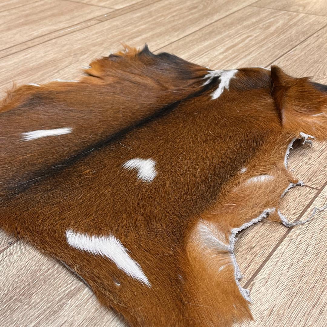 Handmade Brown Goatskin Rug: Scandinavian Home Decor (16x17 in - BuzzLeatherCarpetHandmade Brown Goatskin Rug: Scandinavian Home Decor (16x17 in