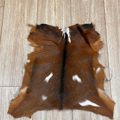 Handmade Brown Goatskin Rug: Scandinavian Home Decor (16x17 in - BuzzLeatherCarpetHandmade Brown Goatskin Rug: Scandinavian Home Decor (16x17 in