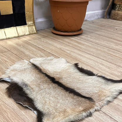 Handmade Brown Goatskin Rug: Scandinavian Minimalist Home Decor (41x52 cm / 16x20 inches) - BuzzLeatherCarpetHandmade Brown Goatskin Rug: Scandinavian Minimalist Home Decor (41x52 cm / 16x20 inches)