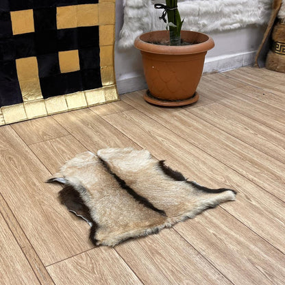 Handmade Brown Goatskin Rug: Scandinavian Minimalist Home Decor (41x52 cm / 16x20 inches) - BuzzLeatherCarpetHandmade Brown Goatskin Rug: Scandinavian Minimalist Home Decor (41x52 cm / 16x20 inches)