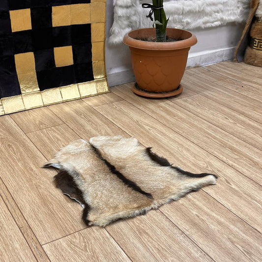 Handmade Brown Goatskin Rug: Scandinavian Minimalist Home Decor (41x52 cm / 16x20 inches) - BuzzLeatherCarpetHandmade Brown Goatskin Rug: Scandinavian Minimalist Home Decor (41x52 cm / 16x20 inches)