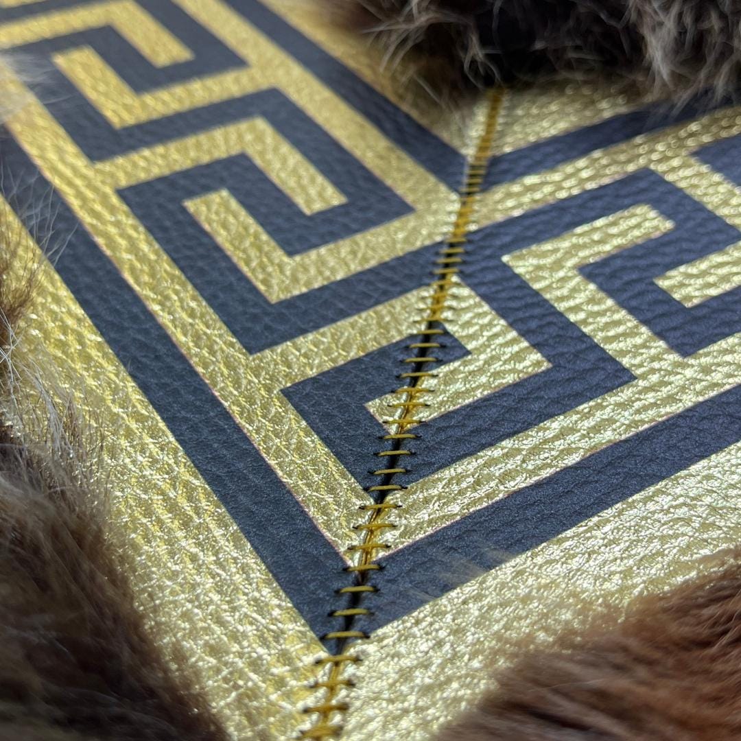 Handmade Brown - Gold Sheepskin Rug: Fluffy Living Room Carpet - BuzzLeatherCarpetHandmade Brown - Gold Sheepskin Rug: Fluffy Living Room Carpet