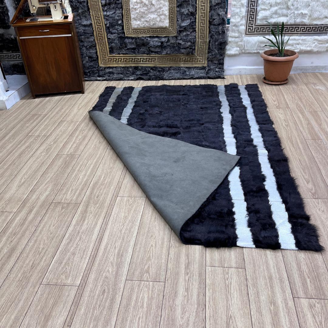 Handmade Brown Sheepskin Patchwork Rug - BuzzLeatherCarpetHandmade Brown Sheepskin Patchwork Rug