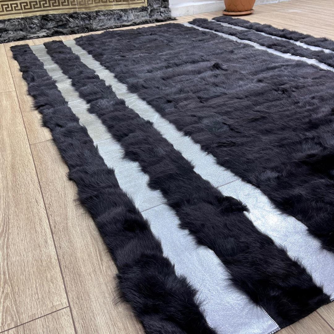 Handmade Brown Sheepskin Patchwork Rug - BuzzLeatherCarpetHandmade Brown Sheepskin Patchwork Rug