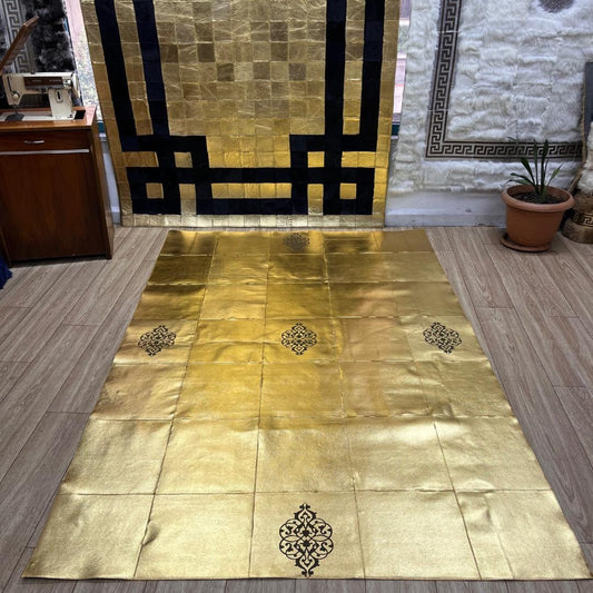 Handmade Cowhide Patchwork Area Rug - BuzzLeatherCarpetHandmade Cowhide Patchwork Area Rug