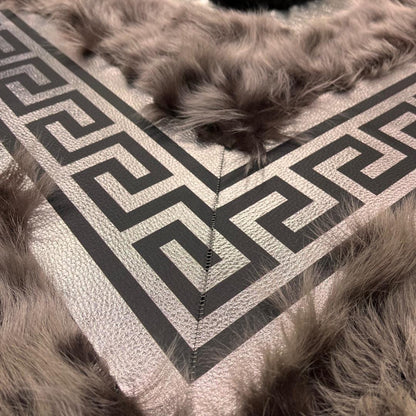 Handmade Gray - Black Sheepskin Patchwork Rug: Fluffy Wool Area Rug - BuzzLeatherCarpetHandmade Gray - Black Sheepskin Patchwork Rug: Fluffy Wool Area Rug