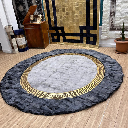 Handmade Gray Sheepskin Rug - BuzzLeatherCarpetHandmade Gray Sheepskin Rug