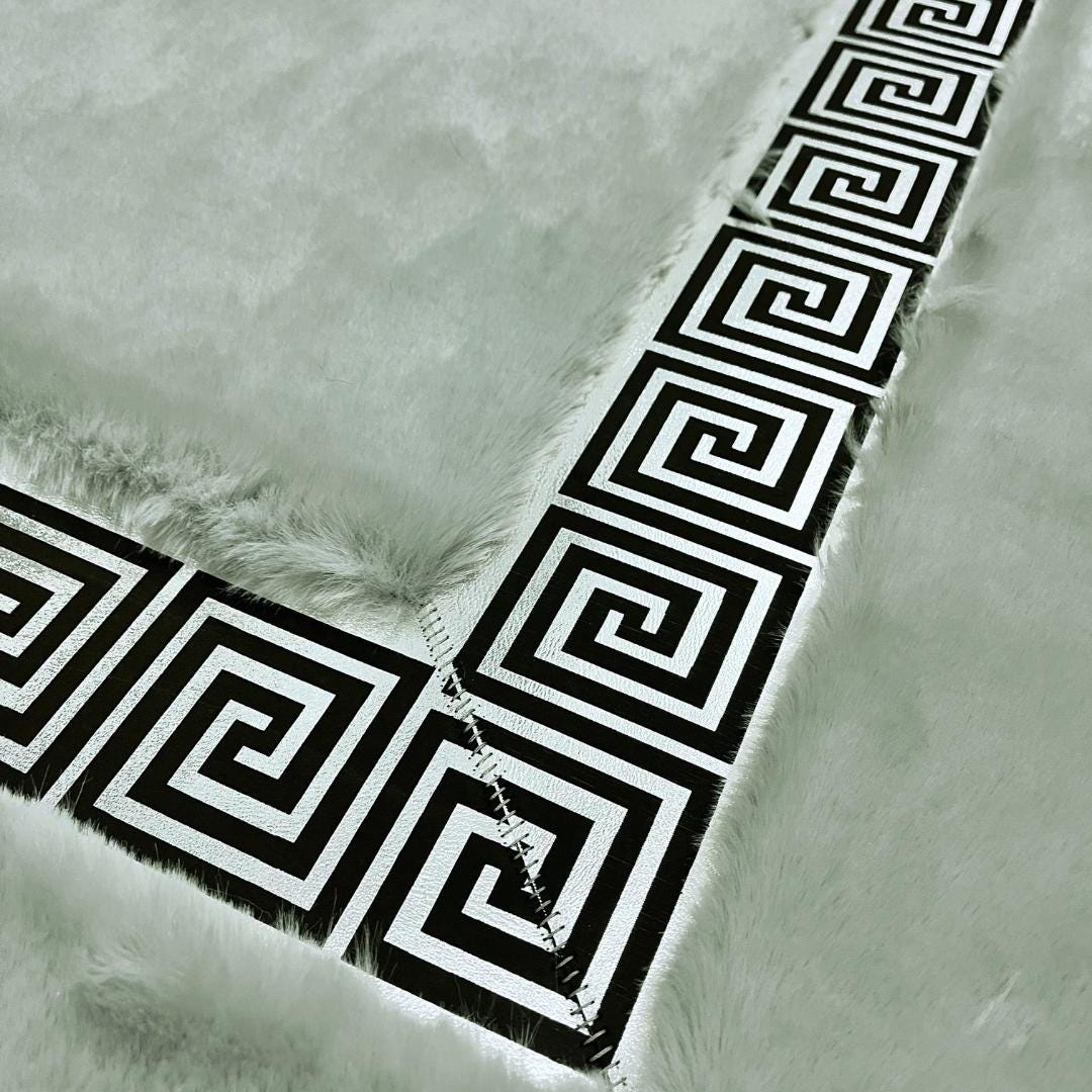 Handmade Gray - Silver Faux Fur Rug: Plush Shaggy Area Rug - BuzzLeatherCarpetHandmade Gray - Silver Faux Fur Rug: Plush Shaggy Area Rug