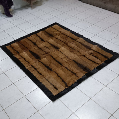 Handmade Patchwork Goatskin Rug: Genuine Fur Area Rug - BuzzLeatherCarpetHandmade Patchwork Goatskin Rug: Genuine Fur Area Rug