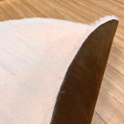 Handmade White Plush Faux Leather Rug - BuzzLeatherCarpetHandmade White Plush Faux Leather Rug