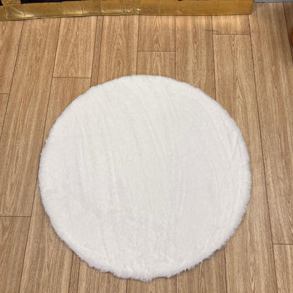 Handmade White Plush Faux Leather Rug - BuzzLeatherCarpetHandmade White Plush Faux Leather Rug